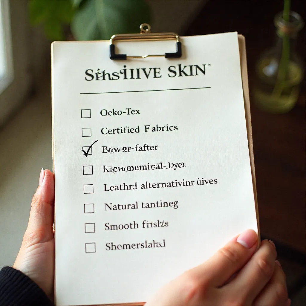 Care checklist for sensitive skin upholstery